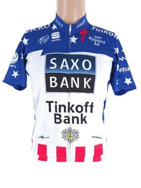 Sportful Team Saxo Bank USA Men Shirt Jersey Cycling Blue White Size L - Romania